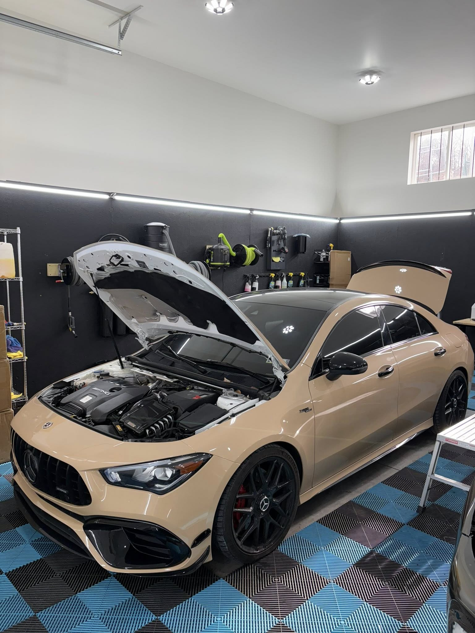 Mercedes AMG CLA — engine bay & exterior